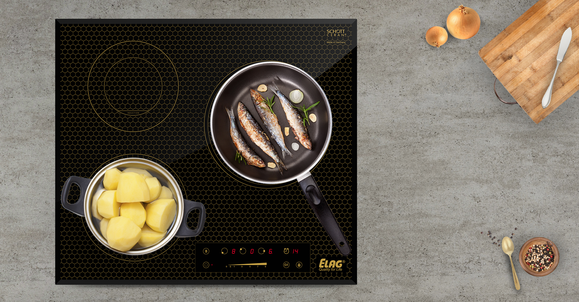 KMH 60580.3H ELAG’s highquality Hybrid Cooktop “Made in Germany
